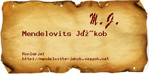 Mendelovits Jákob névjegykártya